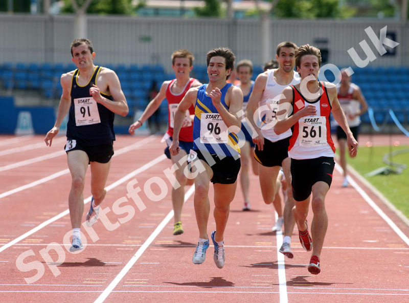 Nick Hooker (Leeds City AC) wins the senior 1500 metres, Northern Championships, Sport City, Manchester